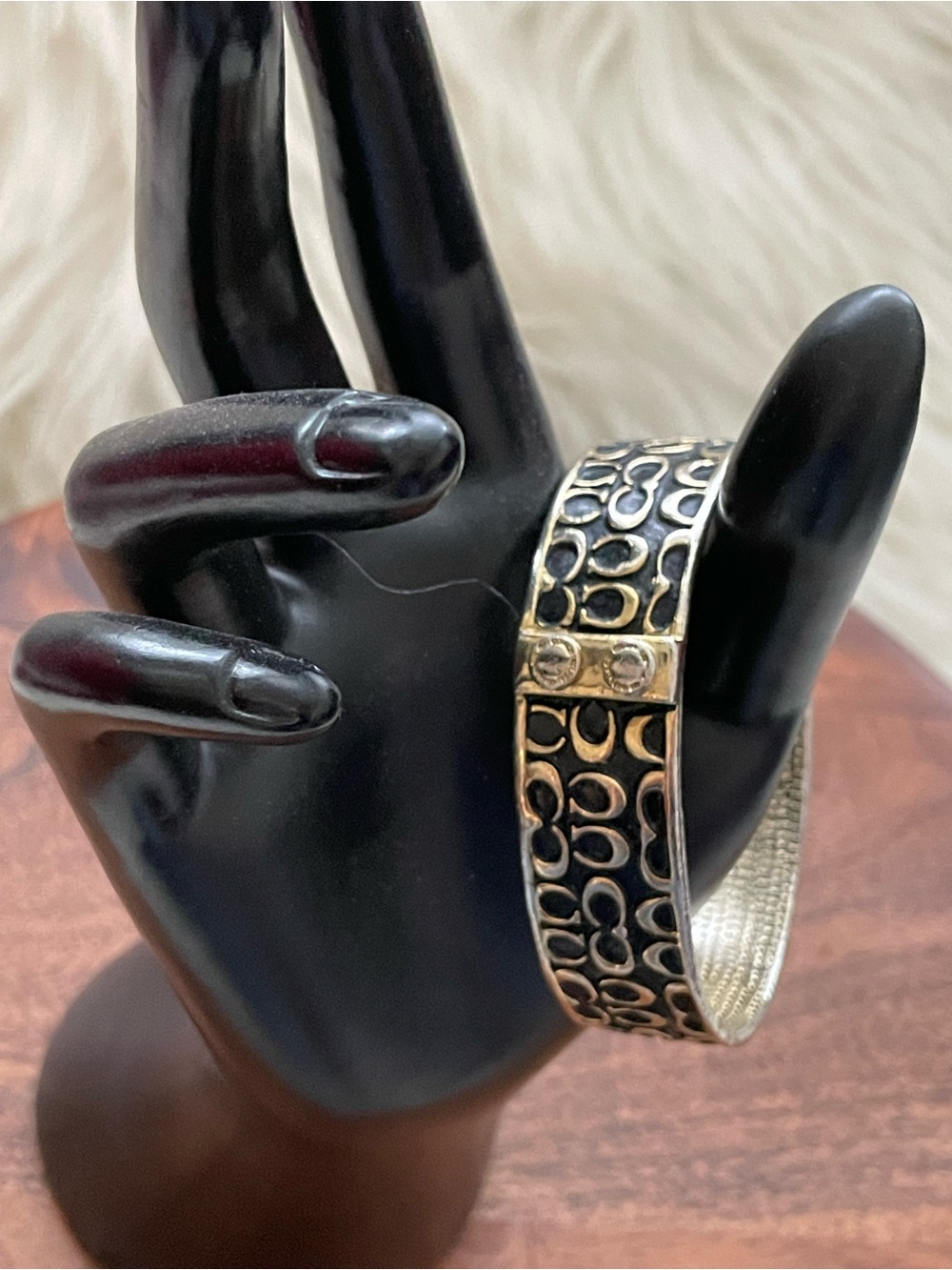 COACH Vintage Signature C Metal Bangle Bracelet - Picture 2 of 8